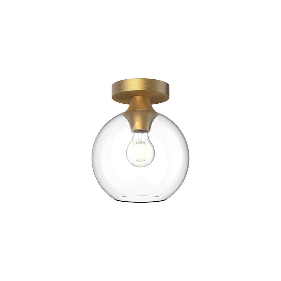 Alora Mood Castilla 1 Light 8" Flush Mount, Gold/Clear/Clear/Opal - FM506108AGCL