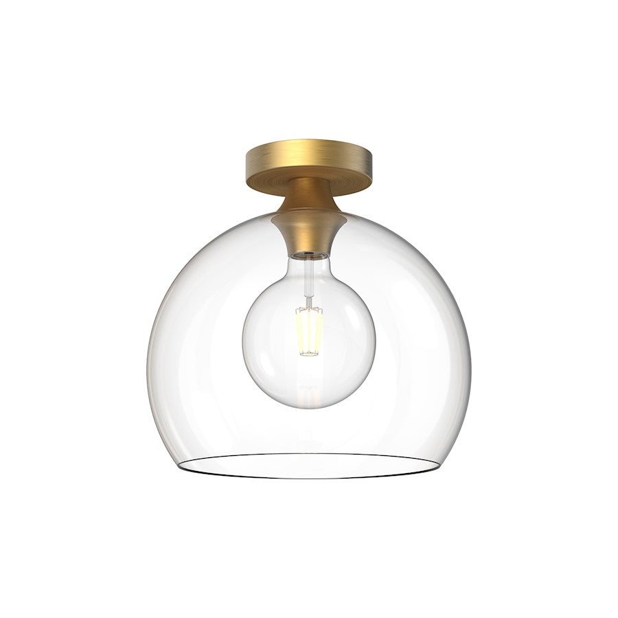 Alora Mood Castilla 1Lt 12" Flush Mount, Gold/Clear/Clear/Opal - FM506312AGCL