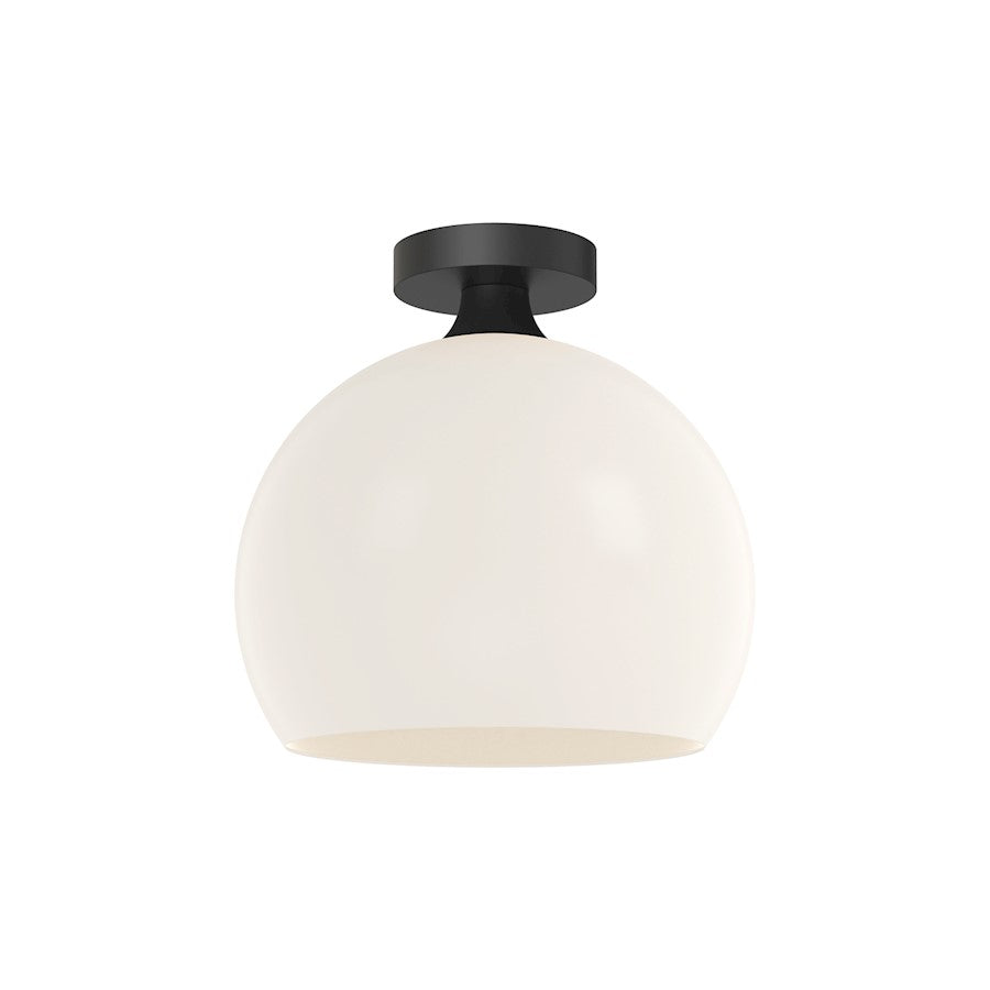 Alora Mood Castilla 1 Light 12" Flush Mount, Black/Opal/Clear - FM506312MBOP