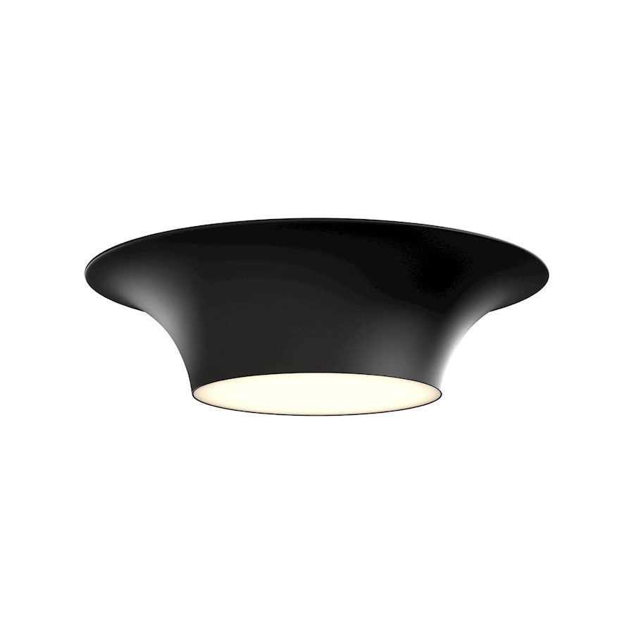 Alora Mood Emiko 2 Light 16" Flush Mount, Matte Black/Frosted - FM523016MB