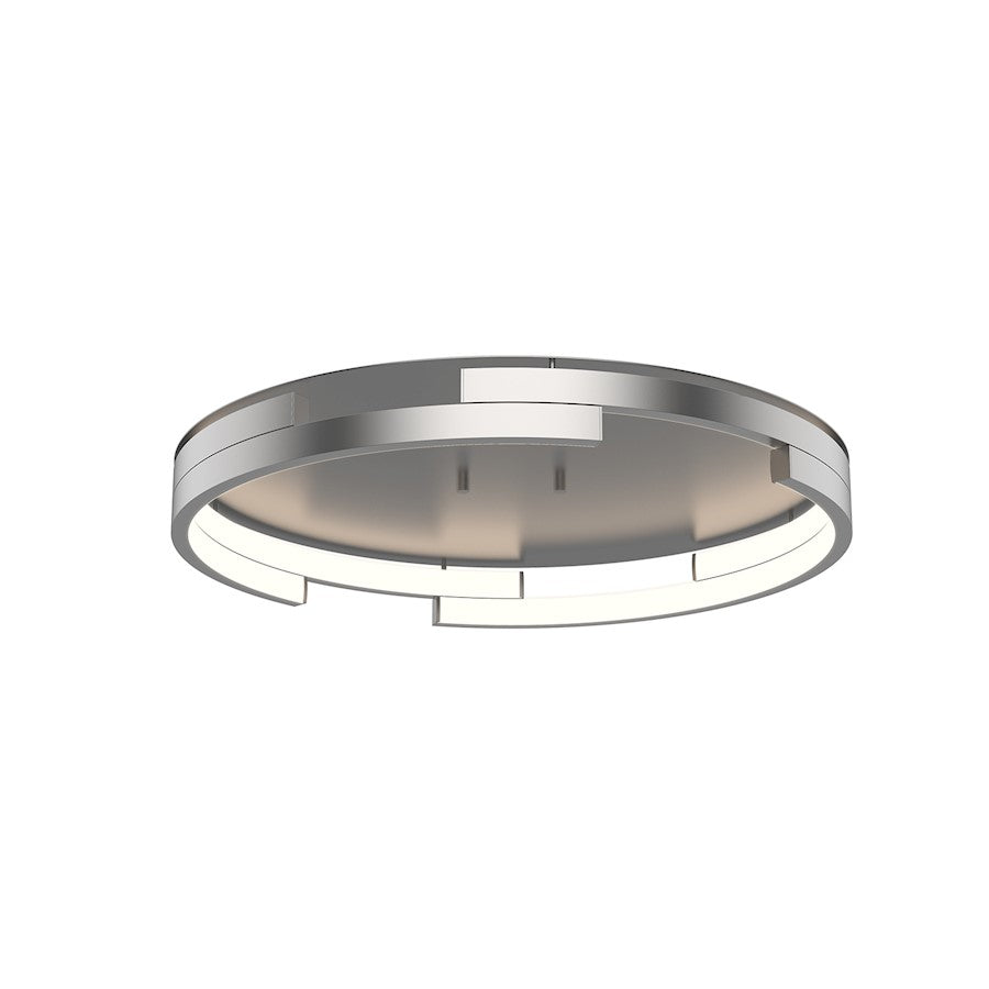 Kuzco Anello Minor 19" LED Flush Mount, Nickel/Frosted Diffuser - FM52719-BN