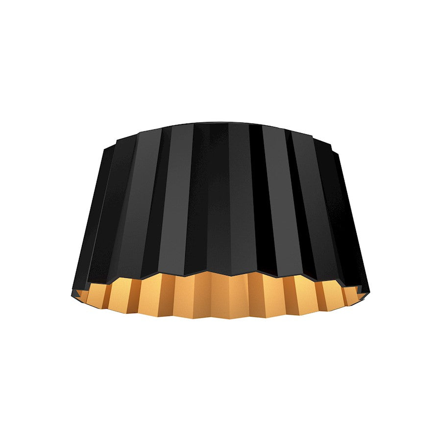 Alora Mood Plisse 2 Light 14" Flush Mount, Matte Black - FM528514MB