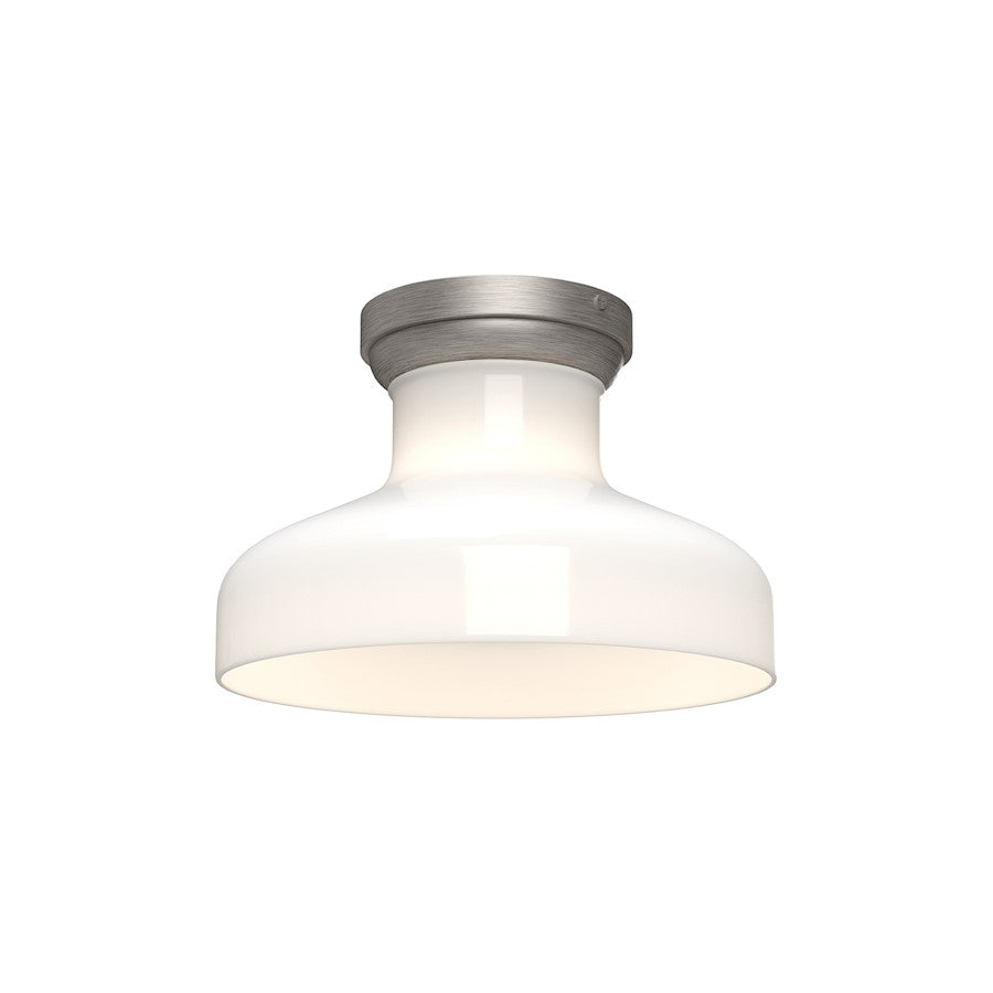 Alora Mood Westlake 1 Light 11" Flush Mount, Nickel/Glossy Opal - FM540011BNGO