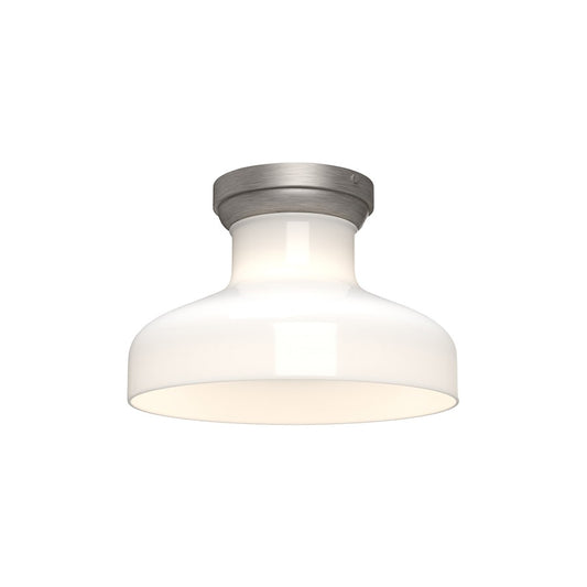 Alora Mood Westlake 1 Light 11" Flush Mount, Nickel/Glossy Opal - FM540011BNGO