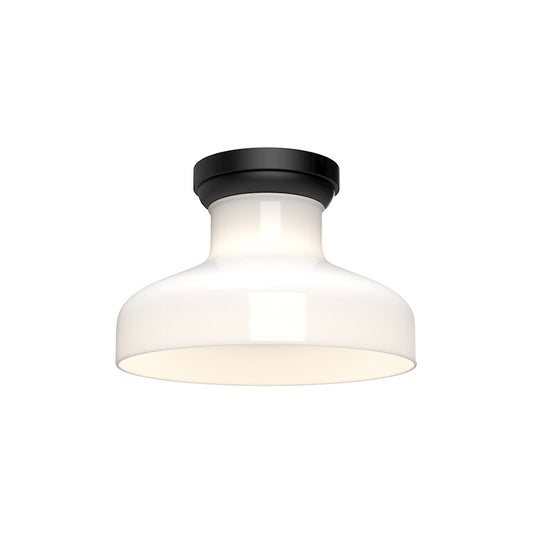 Alora Mood Westlake 1 Light 11" Flush Mount, Glossy Opal/Black - FM540011MBGO