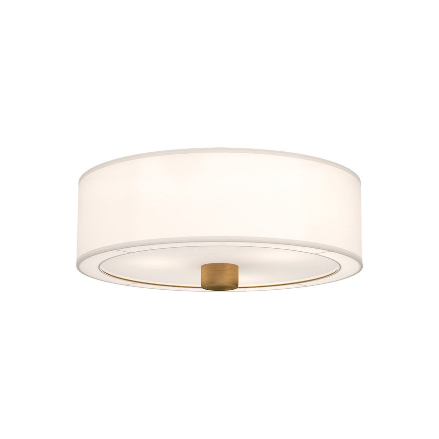 Alora Mood Theo 3 Light 24" Flush Mount, Aged Gold/White Linen - FM547924AGWL