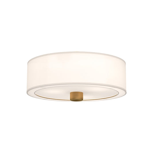 Alora Mood Theo 3 Light 24" Flush Mount, Aged Gold/White Linen - FM547924AGWL