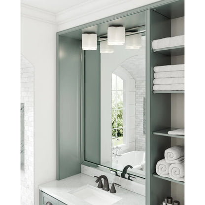 Kuzco Clover 9in 1-Light Flush Mount | Modern Black Cast Aluminum and Opal Glass | Kitchen & Bathroom Ceiling Light | 1360lm | Model FM54809-BK-OP