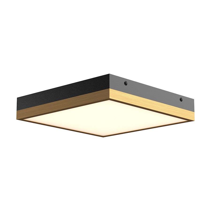 Alora Mood Sydney 11" LED Flush Mount, Gold/Black/Frosted - FM553211AGMB