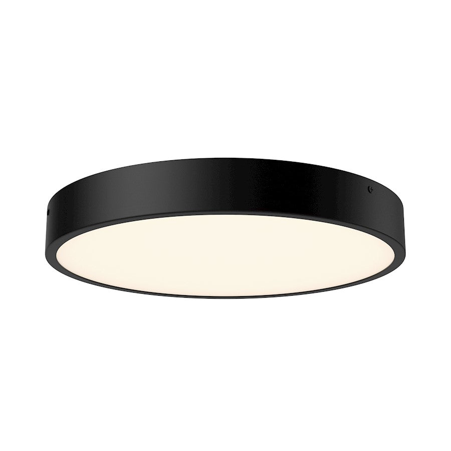 Alora Mood Adelaide 15" LED Flush Mount, Matte Black/Frosted - FM554015MB