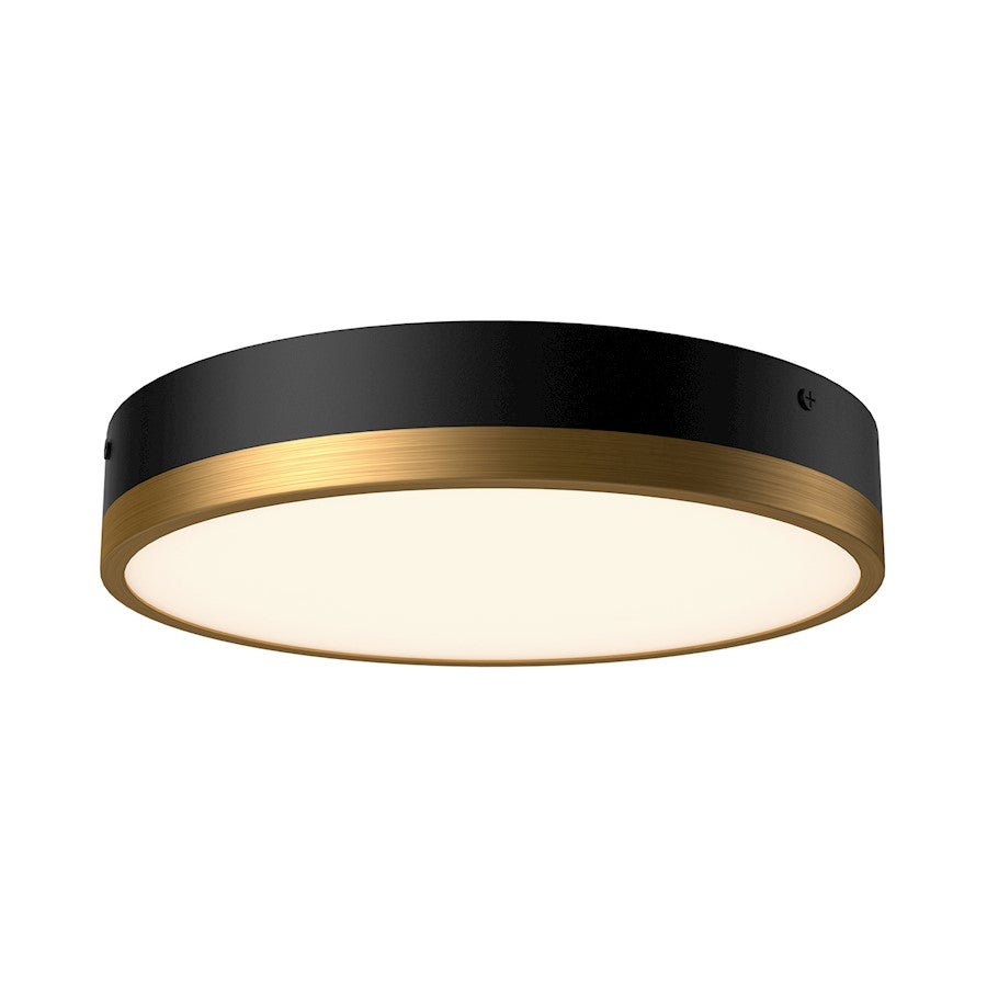 Alora Mood Adelaide 11" LED Flush Mount, Gold/Black/Frosted - FM554211AGMB