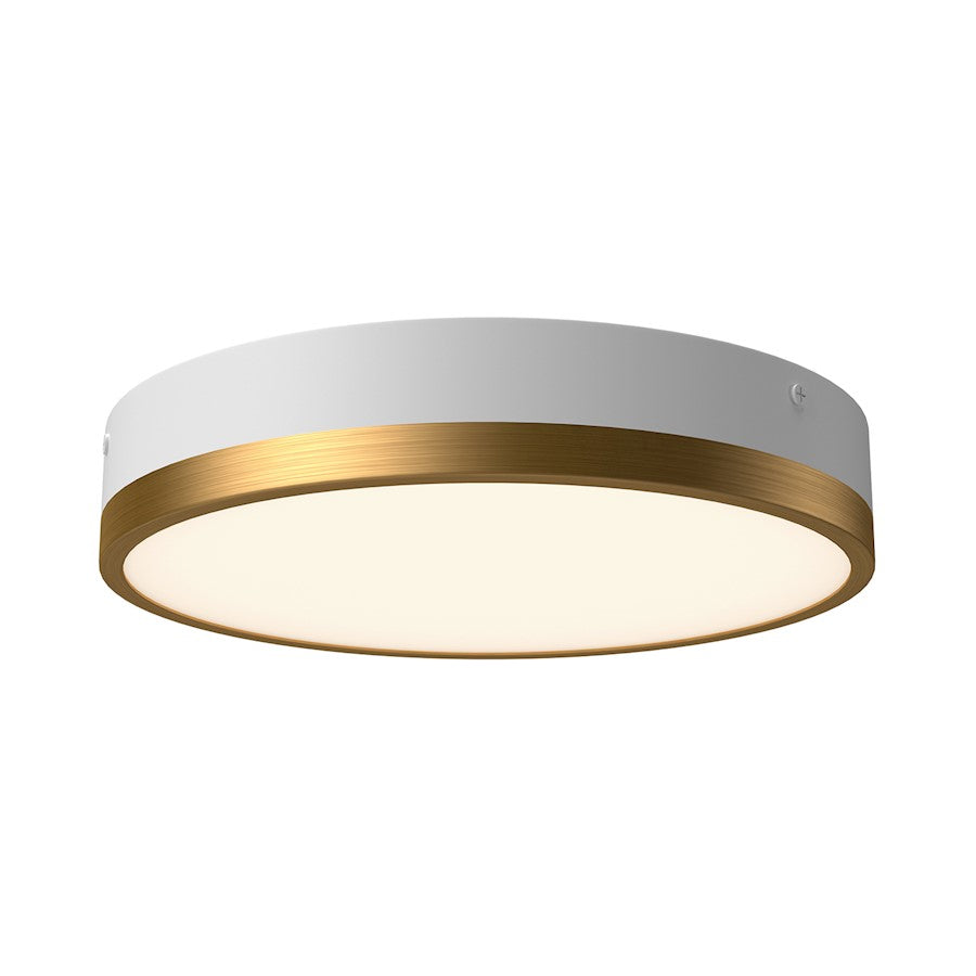 Alora Mood Adelaide 11" LED Flush Mount, Aged Gold/White/Frosted - FM554211AGWH