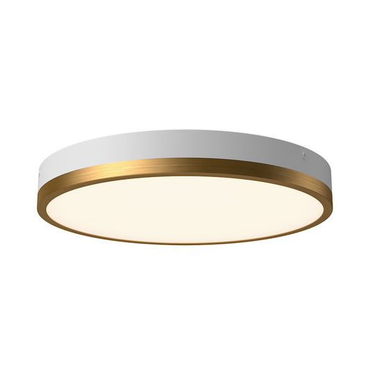 Alora Mood Adelaide 15" LED Flush Mount, Aged Gold/White/Frosted - FM554215AGWH