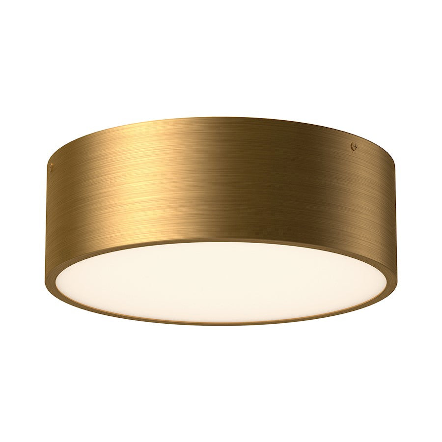 Alora Mood Brisbane 2 Light 11" Flush Mount, Aged Gold/Frosted - FM556012AG