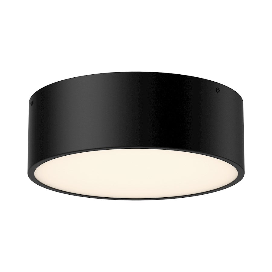 Alora Mood Brisbane 2 Light 12" Flush Mount, Matte Black/Frosted - FM556012MB