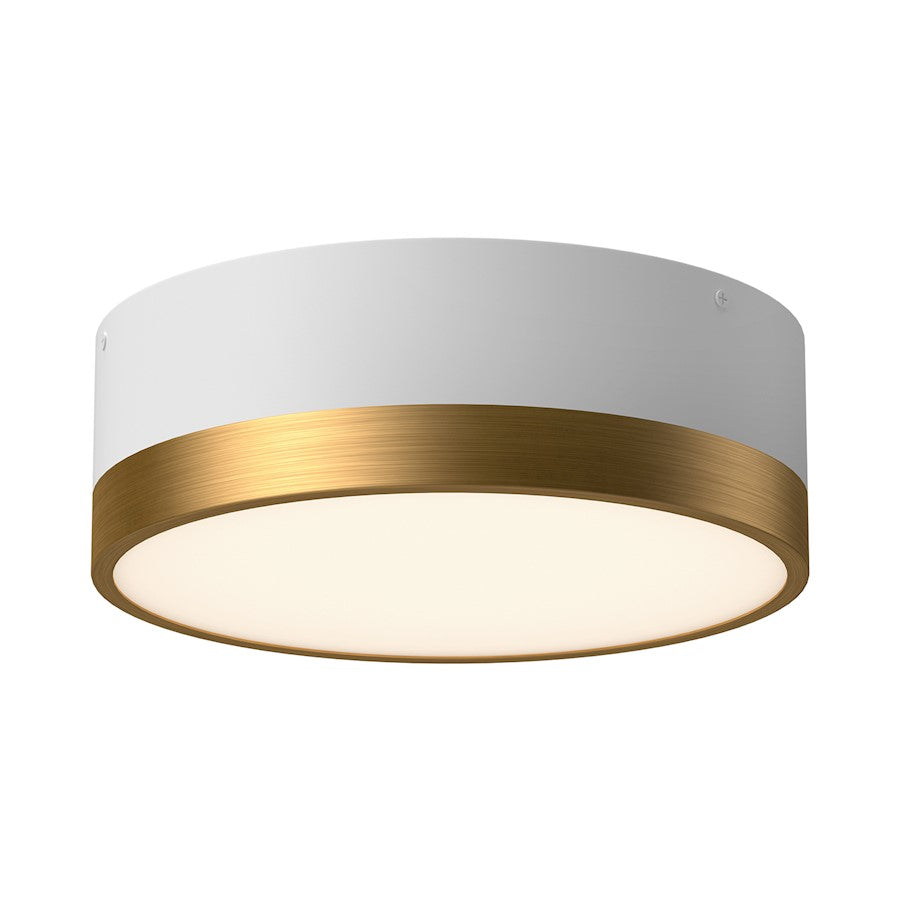 Alora Mood Brisbane 2 Light 12" Flush Mount, Gold/White/Frosted - FM556212AGWH