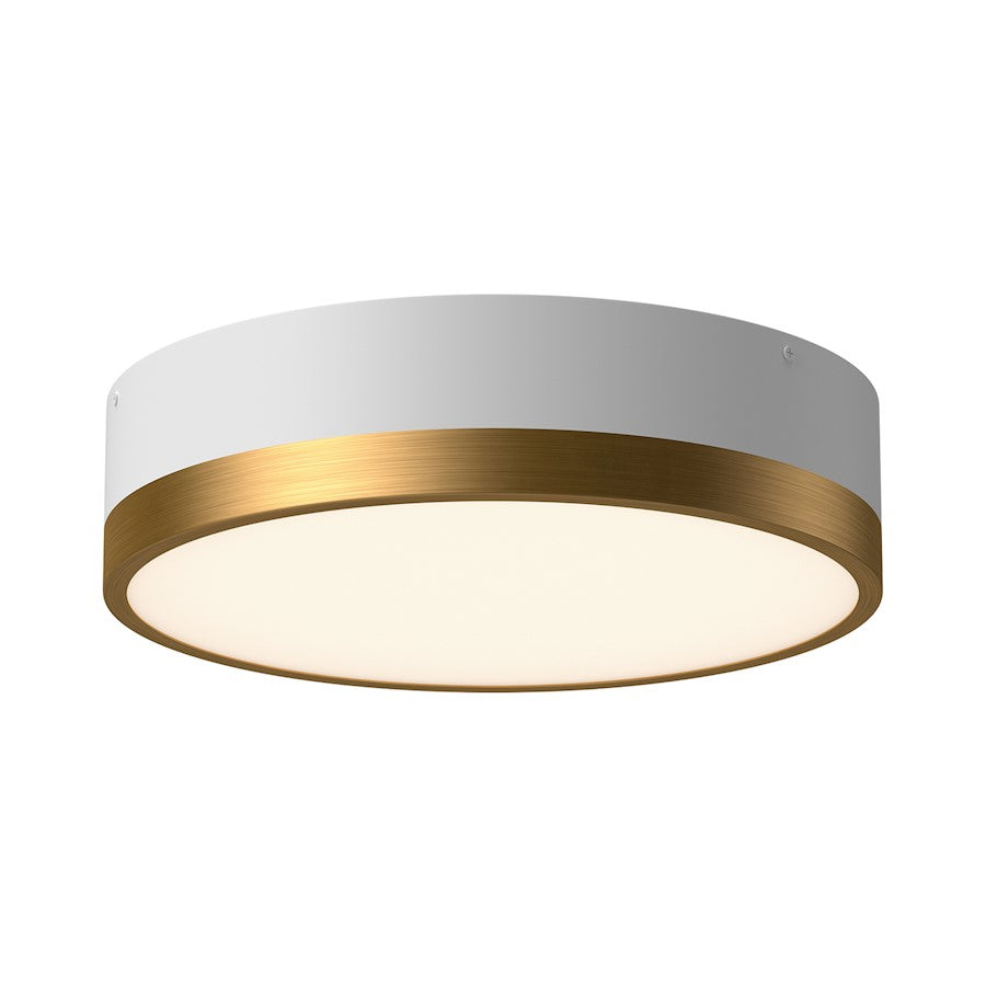 Alora Mood Brisbane 3 Light 16" Flush Mount, Gold/White/Frosted - FM556216AGWH