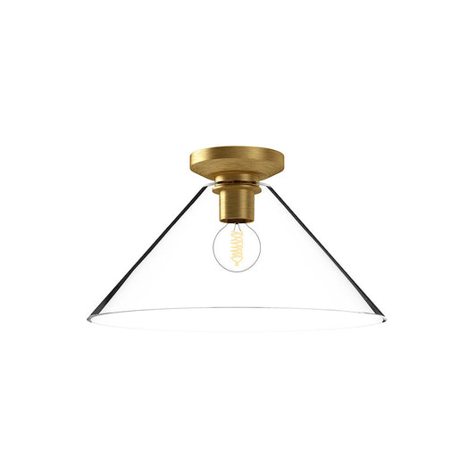 Alora Mood Salem 1 Light 14" Flush Mount, Gold/Clear/Clear - FM570314BGCL