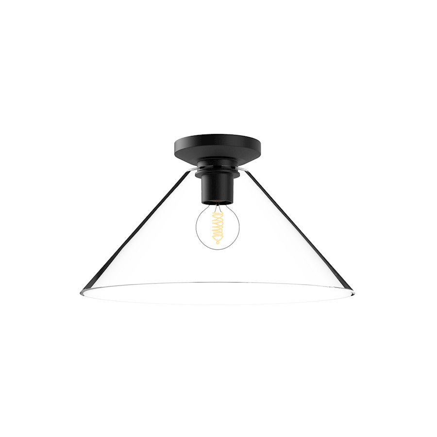 Alora Mood Salem 1 Light 14" Flush Mount, Clear/Matte Black/Clear - FM570314MBCL