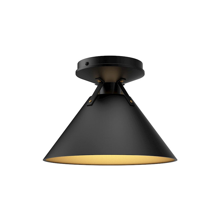 Alora Mood Archer 1 Light 7" Flush Mount, Matte Black - FM584507MB