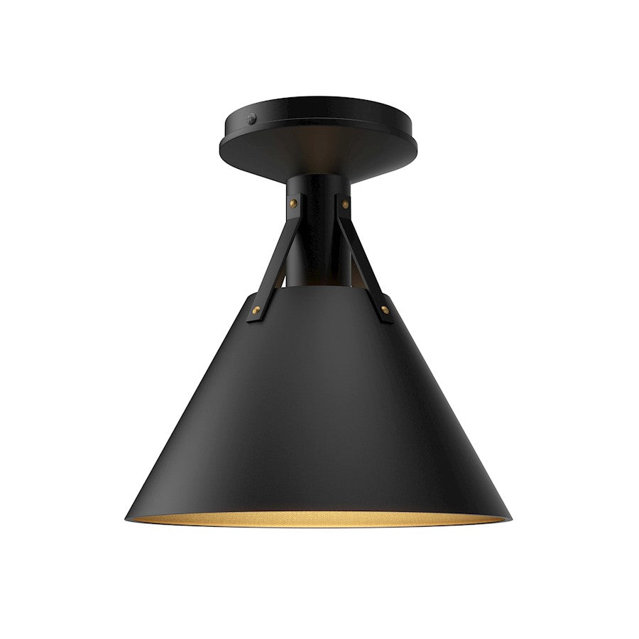 Alora Mood Archer 1 Light 10" Flush Mount, Matte Black - FM584811MB