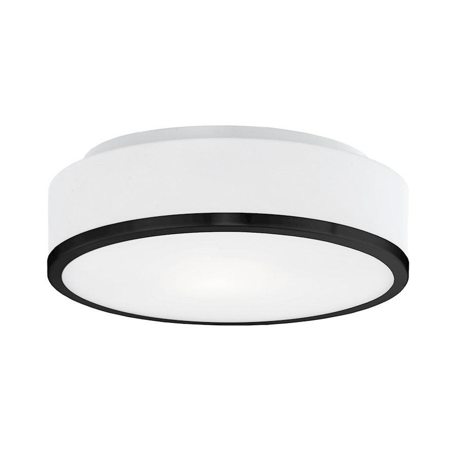 Kuzco Charlie 12" LED Flush Mount, Black/Opal, 5CCT - FM6012-BK-5CCT