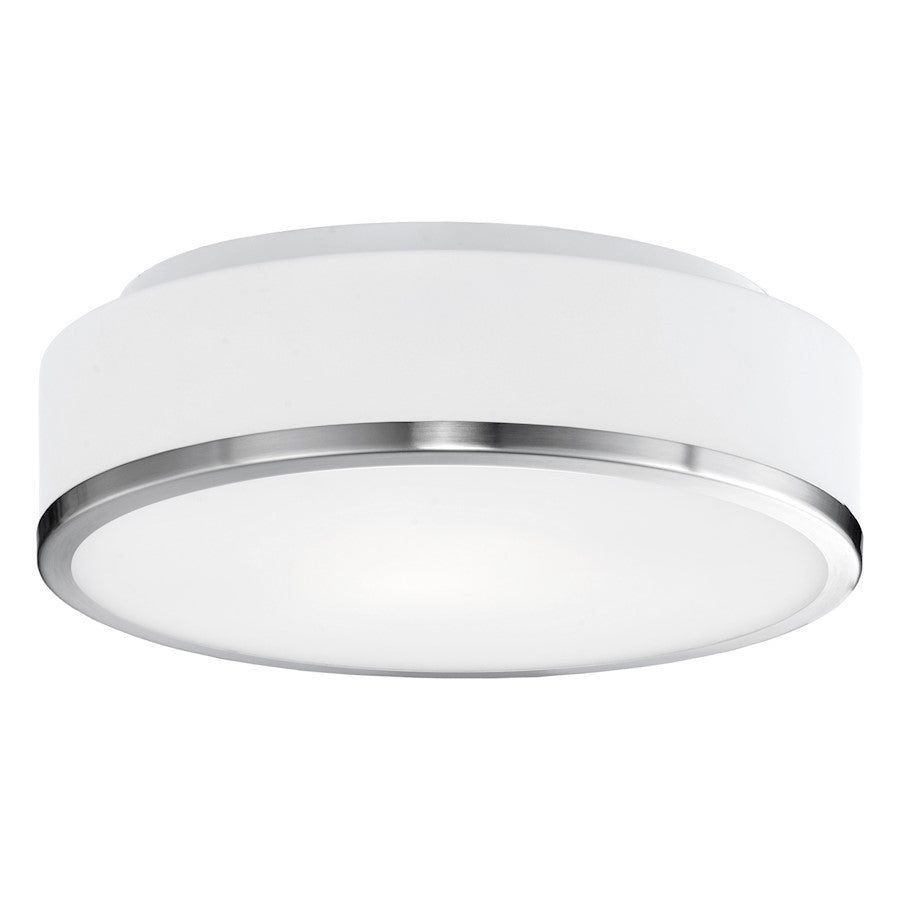 Kuzco Charlie 12" LED Flush Mount, Brushed Nickel/Opal - FM6012-BN