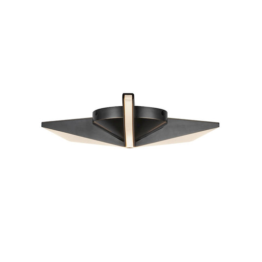 Kuzco Tachi 15in Flush Mount | Modern Urban Bronze Steel and Frosted Acrylic Light Guide | Hallway & Bedroom Ceiling Light | Model FM64215-UB