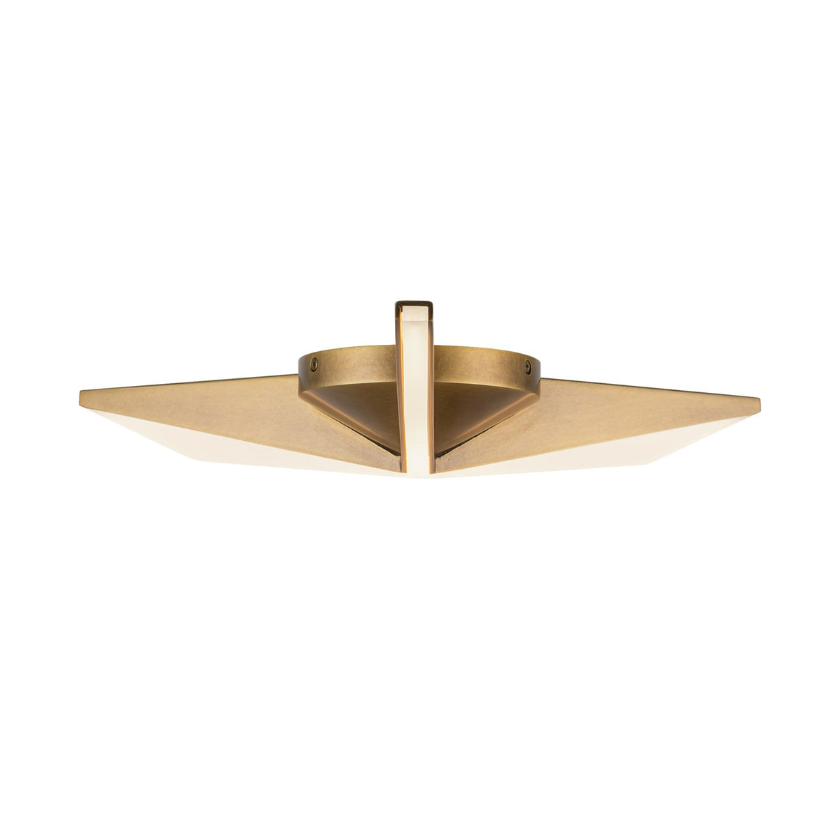 Kuzco Tachi 18in LED Flush Mount | Vintage Brass Steel and Frosted Acrylic | Bedroom & Living Room Ceiling Light | 1710lm 3000K | Model FM64218-VB