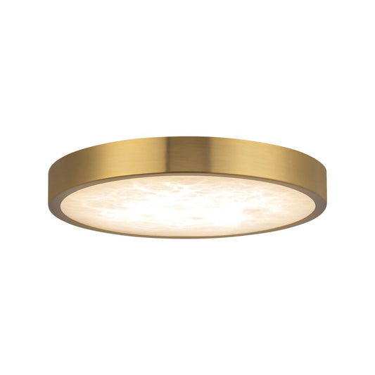 Kuzco Evelyn 7" Gold Dim LED Flush Mt, Brushed Gold/Alabaster - FM653007BGAR
