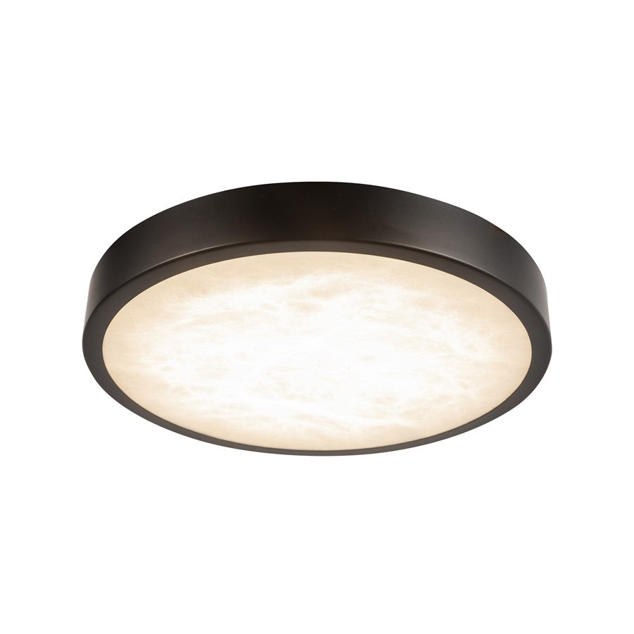 Kuzco Evelyn 7" Black Dimmable LED Flush Mount, Matte Black/Alabaster