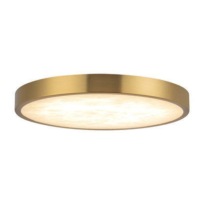 Kuzco Evelyn 9" Gold Dim LED Flush Mt, Brushed Gold/Alabaster - FM653009BGAR