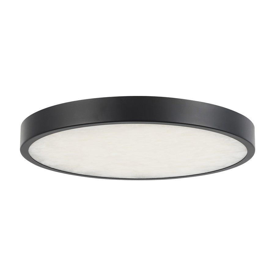 Kuzco Evelyn 9" Black Dimmable LED Flush Mount, Matte Black/Alabaster