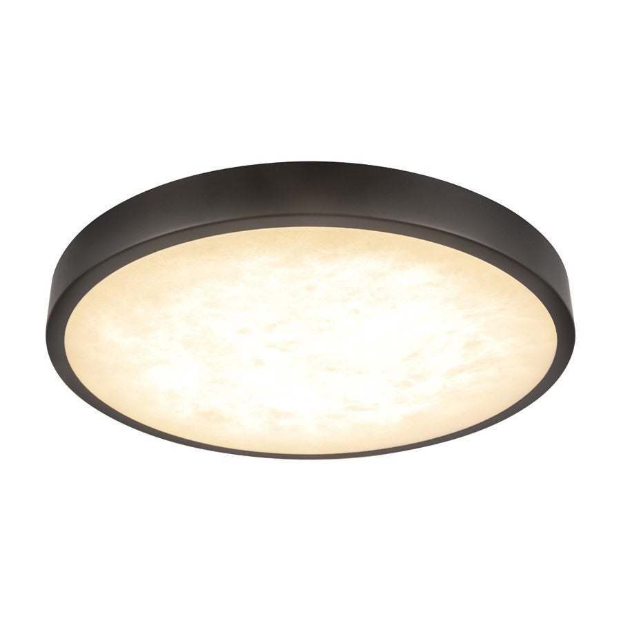 Kuzco Evelyn 9" Black Dimmable LED Flush Mount, Matte Black/Alabaster