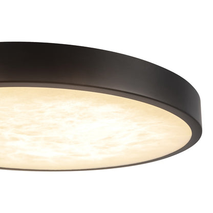 Kuzco Evelyn 9" Black Dimmable LED Flush Mount, Matte Black/Alabaster