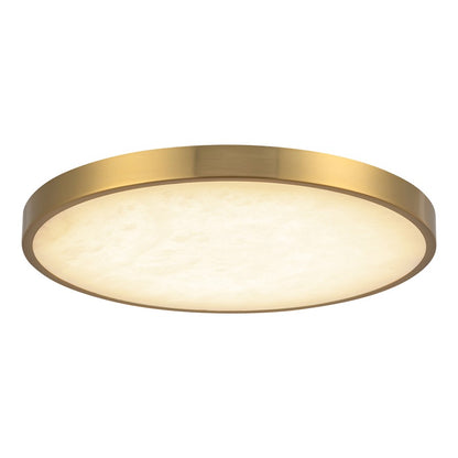 Kuzco Evelyn 11" Gold Dim LED Flush Mt, Brushed Gold/Alabaster - FM653012BGAR