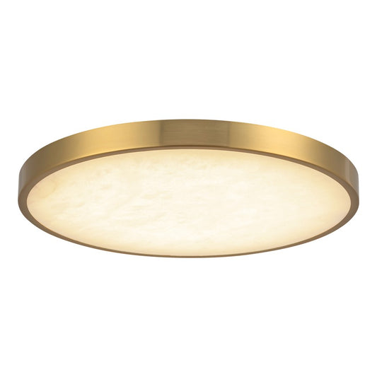 Kuzco Evelyn 11" Gold Dim LED Flush Mt, Brushed Gold/Alabaster - FM653012BGAR