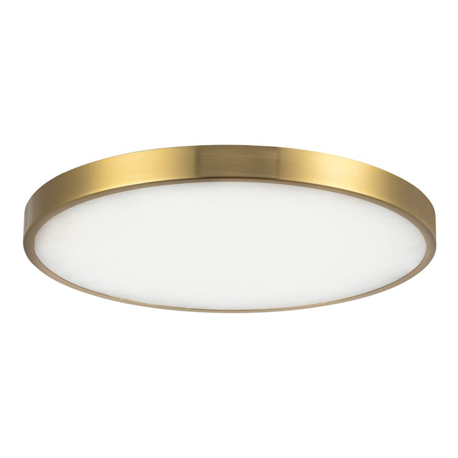 Kuzco Evelyn 11" Gold Dimmable LED Flush Mount, Brushed Gold/Alabaster