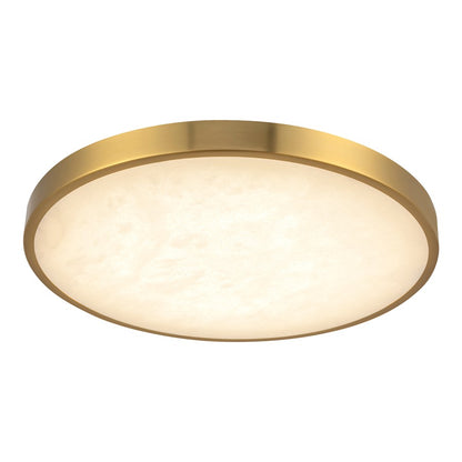 Kuzco Evelyn 11" Gold Dimmable LED Flush Mount, Brushed Gold/Alabaster