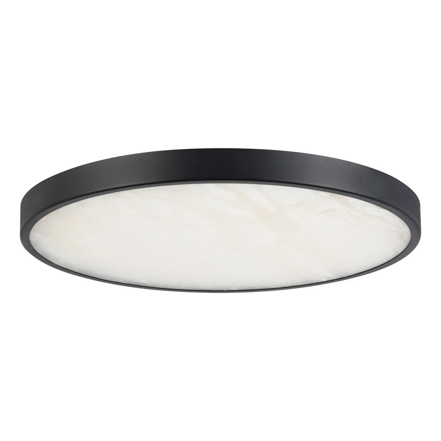 Kuzco Evelyn 11" Black Dimmable LED Flush Mount, Matte Black/Alabaster