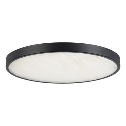 Kuzco Evelyn 11" Black Dimmable LED Flush Mount, Matte Black/Alabaster
