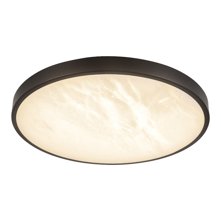 Kuzco Evelyn 11" Black Dimmable LED Flush Mount, Matte Black/Alabaster