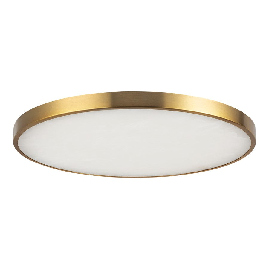 Kuzco Evelyn 15" Gold Dimmable LED Flush Mount, Brushed Gold/Alabaster
