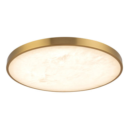 Kuzco Evelyn 15" Gold Dimmable LED Flush Mount, Brushed Gold/Alabaster