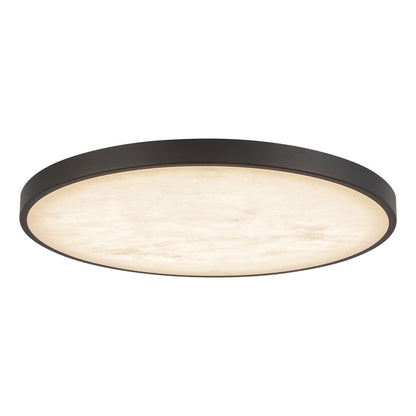 Kuzco Evelyn 15" Blk Dim LED Flush Mount, Matte Black/Alabaster - FM653015MBAR