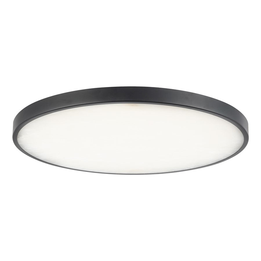 Kuzco Evelyn 15" Black Dimmable LED Flush Mount, Matte Black/Alabaster