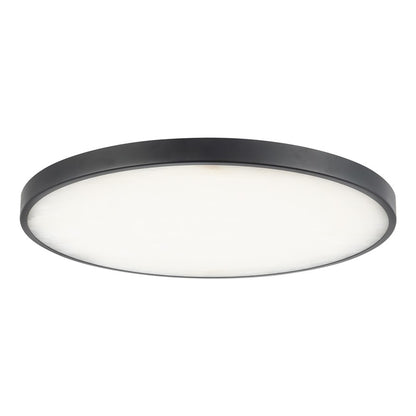 Kuzco Evelyn 15" Black Dimmable LED Flush Mount, Matte Black/Alabaster