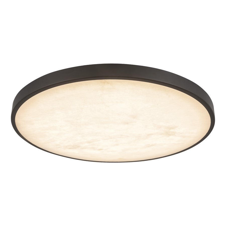Kuzco Evelyn 15" Black Dimmable LED Flush Mount, Matte Black/Alabaster