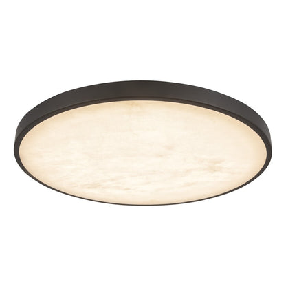 Kuzco Evelyn 15" Black Dimmable LED Flush Mount, Matte Black/Alabaster