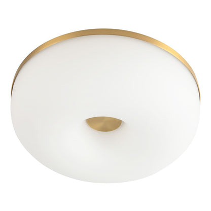 Kuzco Jada 12" Gold Dimmable LED Flush Mount, Brushed Gold/Opal Glass